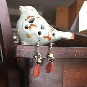 Seed and jasper book earrings